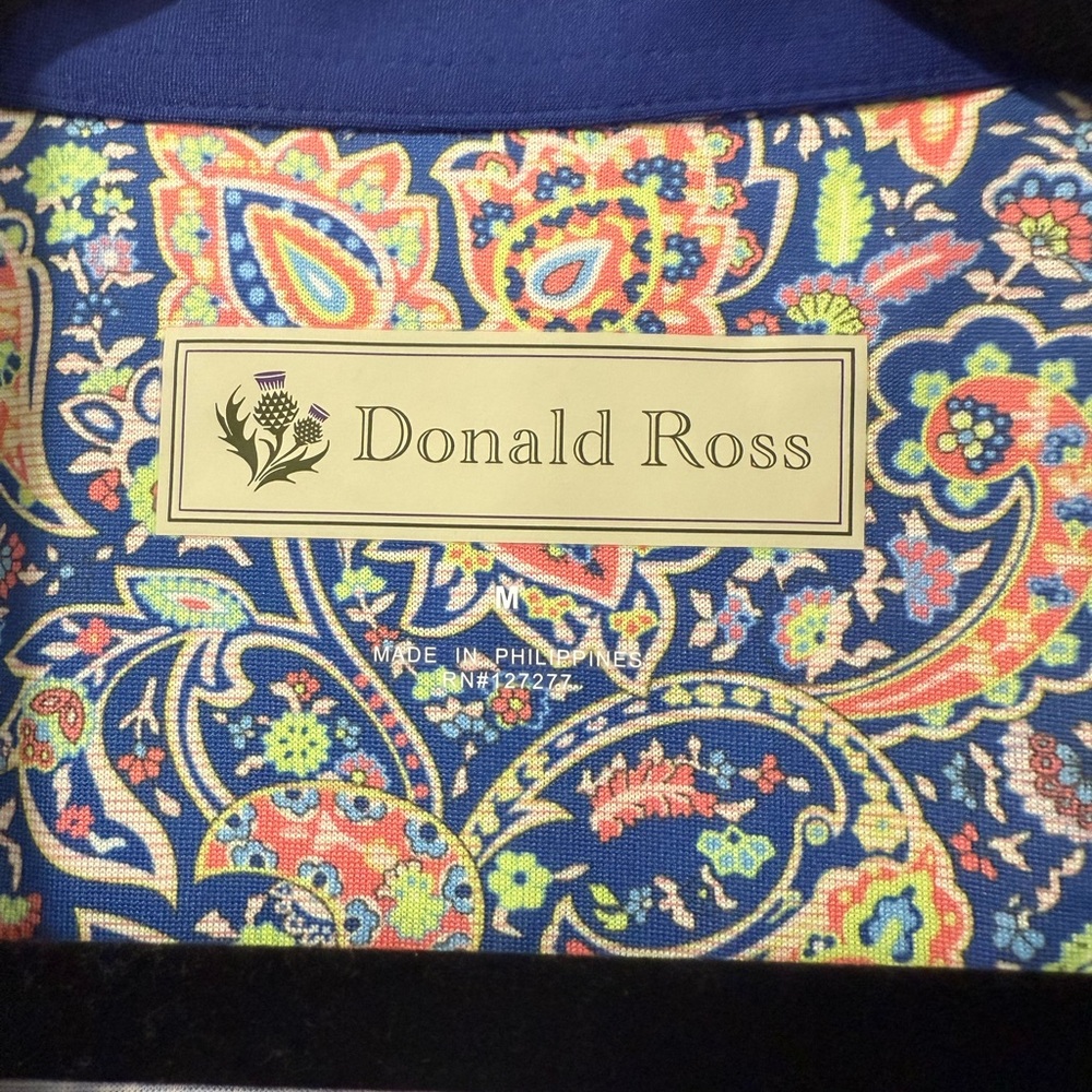 Donald Ross Floral Paisley Print Golf Polo - Picture 3 of 4